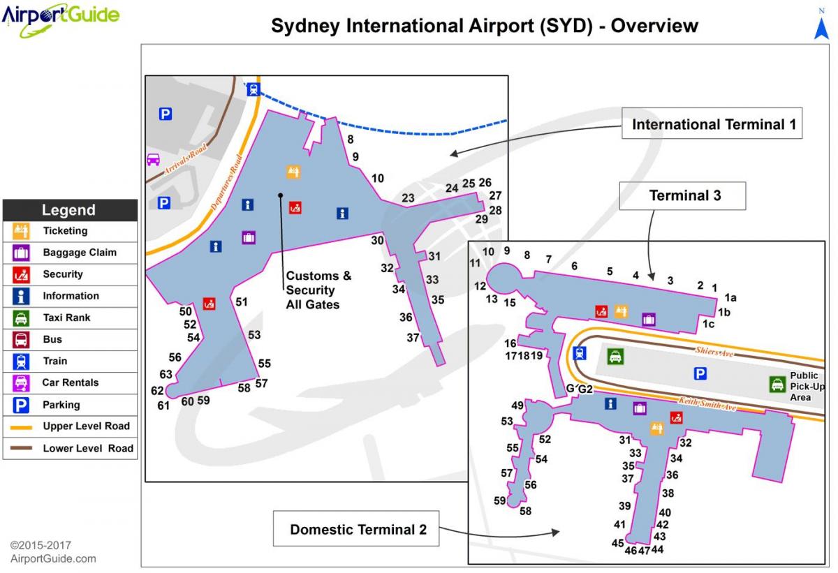 mappa aeroporto di sydney