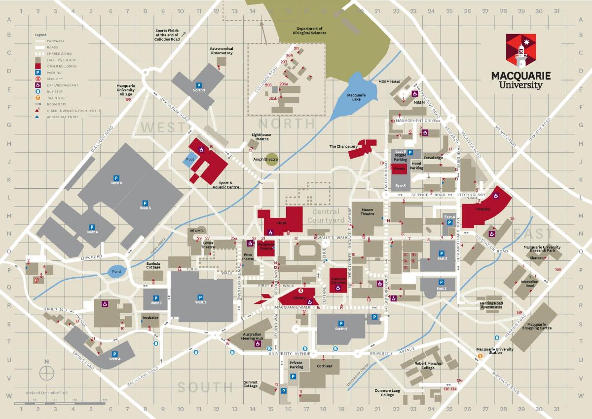 la macquarie university campus mappa