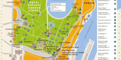 Royal botanic gardens di sydney la mappa