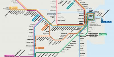 Sydney linea ferroviaria mappa