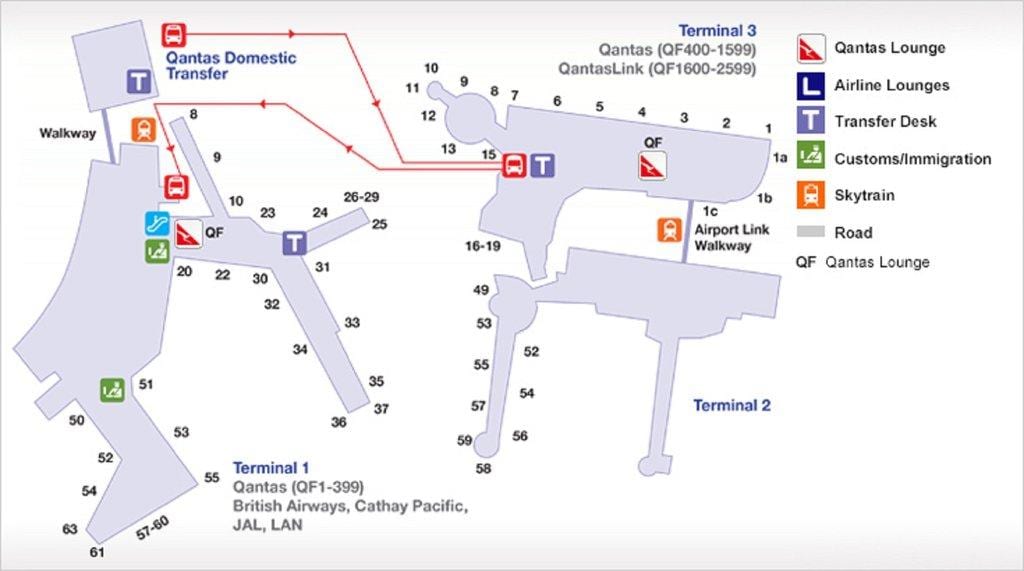 mappa di sydney airport