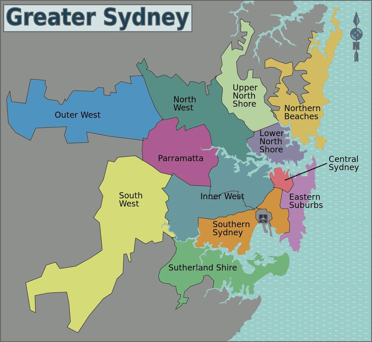 mappa di sydney area