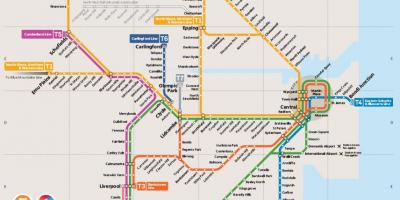 Mappa della metropolitana di nord-ovest di sydney