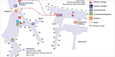 Mappa di sydney airport