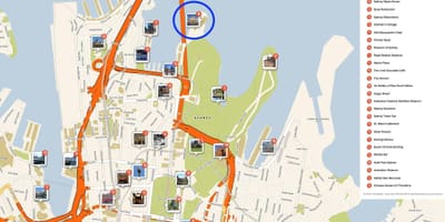 Mappa di sydney opera house