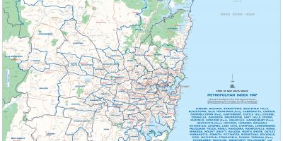 Mappa dell'area metropolitana di sydney