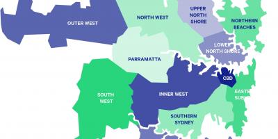 Sydney sobborgo mappa
